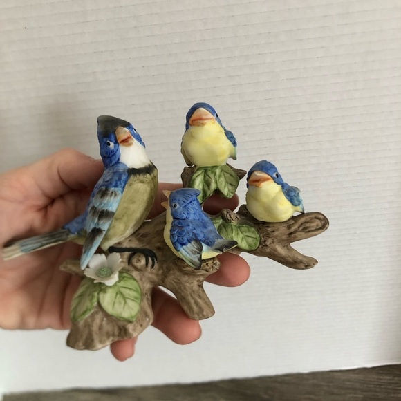 Vtg Japan Ceramic Blue Jays on Branch - Picture 14 of 14
